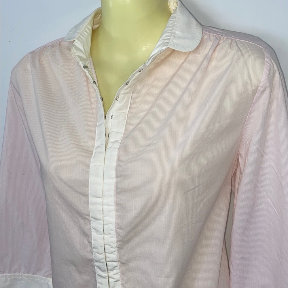 Rag & Bone Shirt Dress Cotton Pink and White Stripe 4 NWOT - Picture 2 of 6